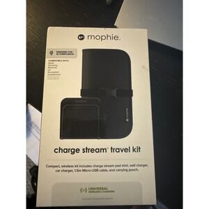 Mophie Charge Stream Wireless Travel Kit Pad Wall Car Charger USB Cable Pouch